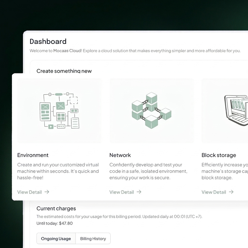 Mocaas Cloud UI Design
