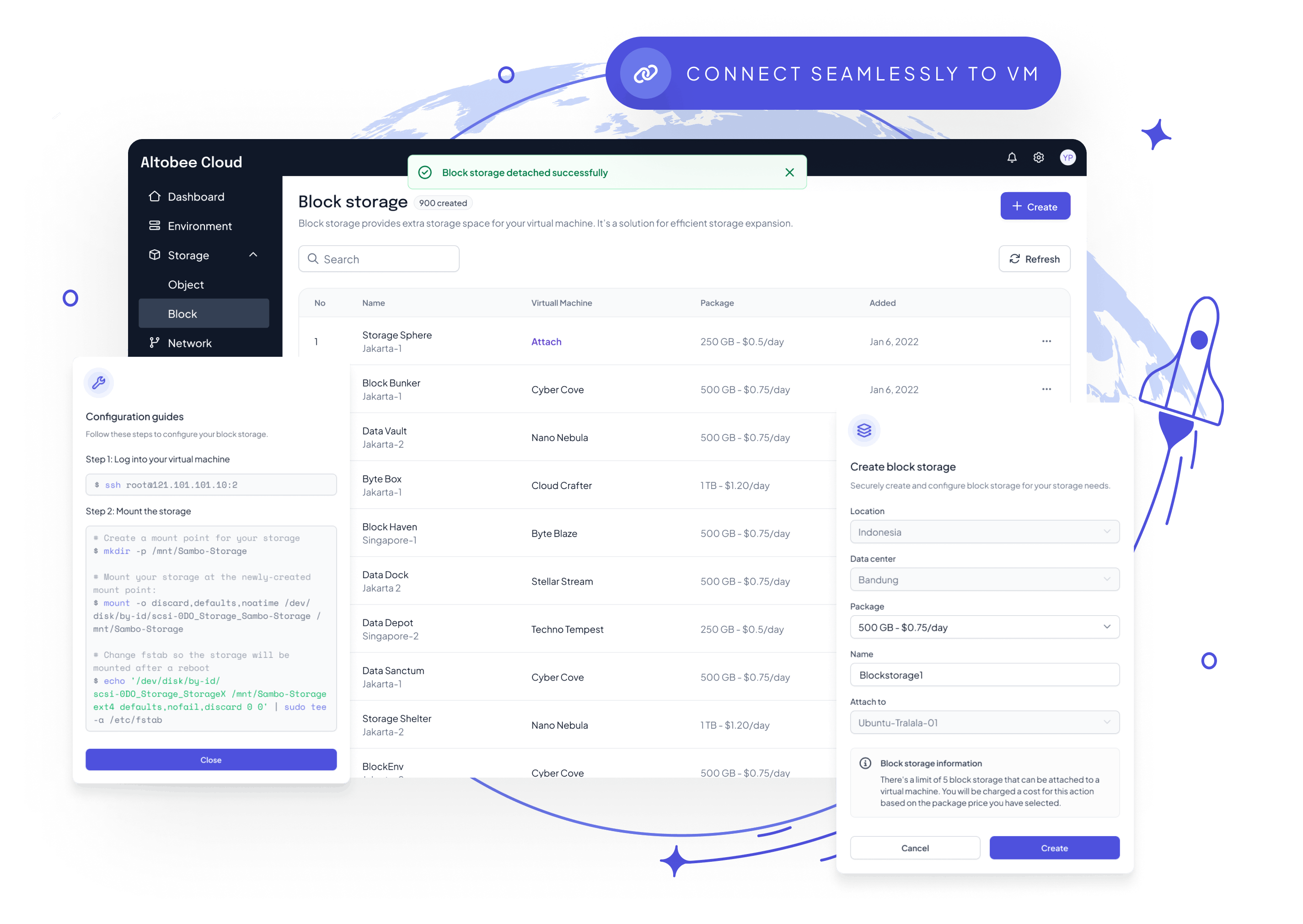 Mocaas Cloud UI Design - Block Storage